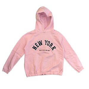 Zara Pink New York Hoodie 13-14 long sleeved hooded sweatshirt